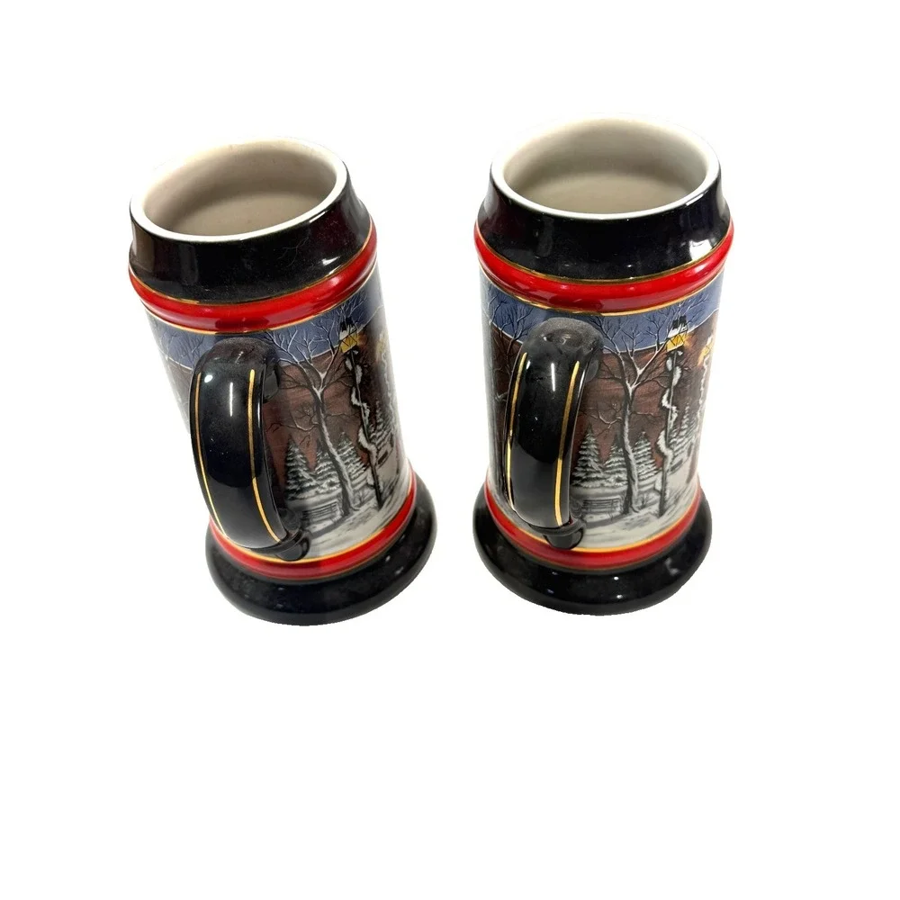 Budweiser Beer Stein Mug 1992 Holiday Stein A Perfect Christmas Vintage Mug 7in